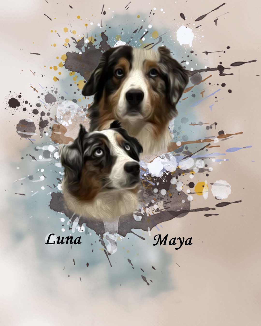 Retrato de mascotas acuarela