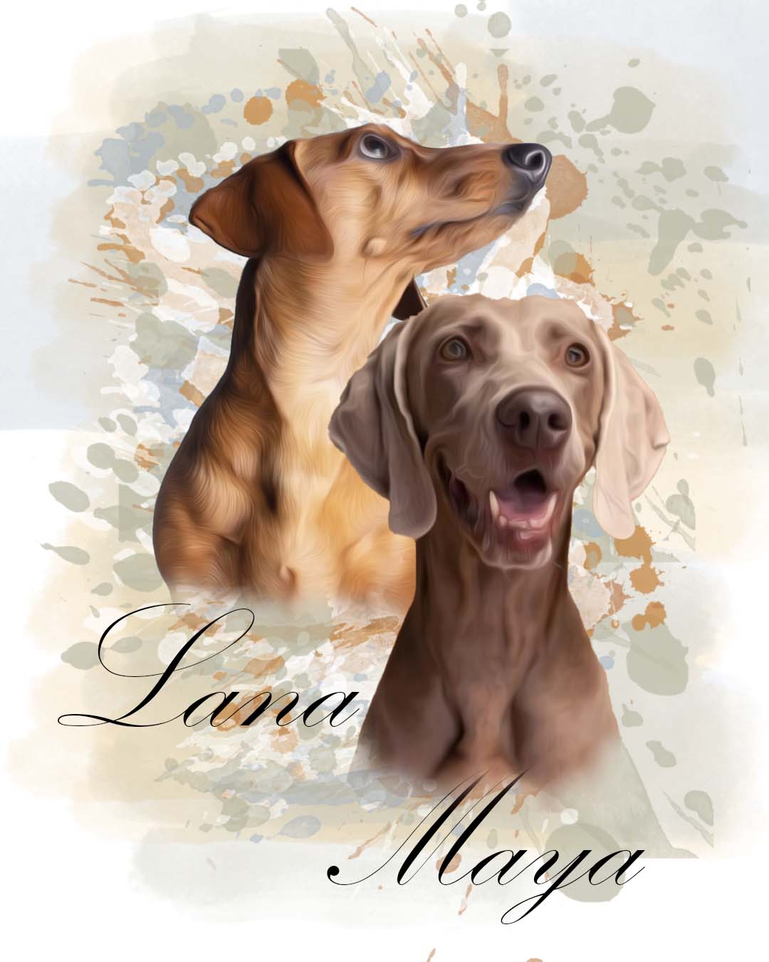 Cuadro personalizado de perro en acuarela, regalo para amantes de los animales