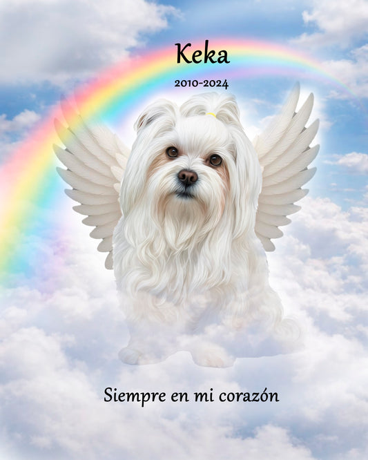 Retrato conmemorativo de perro personalizado, homenaje y recuerdo
