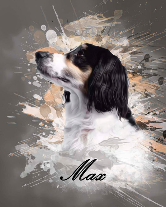 Retrato de mascota en acuarela personalizado, retrato digital para amantes de los animales